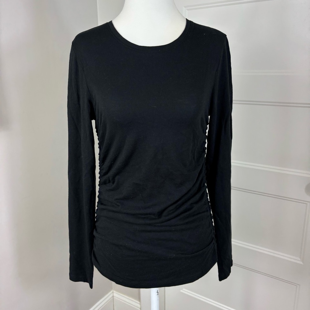 Lilla P Cinched Side Black‎ Basic Long Sleeve Size S